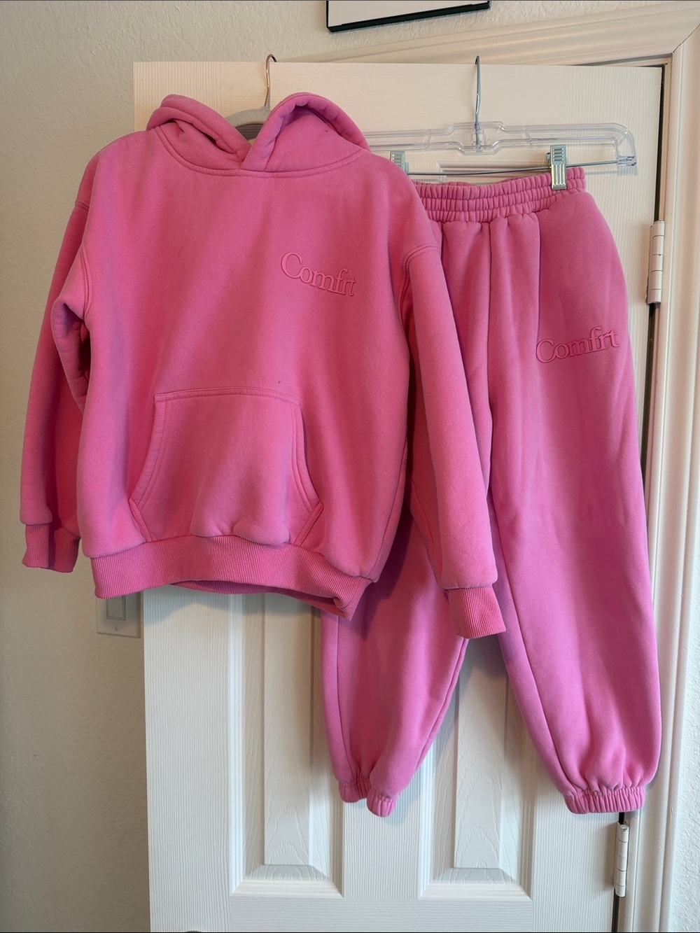 COMFRT Kids Pink Hoodie & Joggers Set - Cozy Fleece Sweatpants